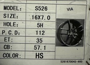 Al kola 16” 5x112 - 2