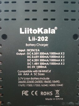 Nabíječka 2x baterií Liitokala Lii-202 - 2
