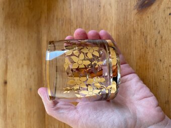 3x malá sklenička se zlatým vzorem - 2