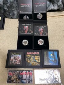 Jedinečná kpl. série stříbrných mincí IRON MAIDEN + Eddie - 2