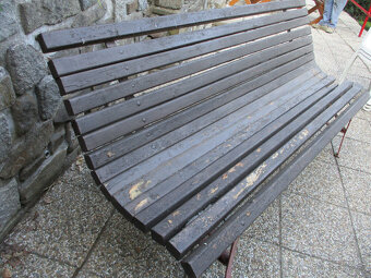 Prodej zahradní lavice 190 cm kov. kostra, dřevo masív 5cm - 2