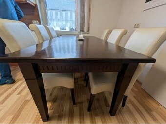 Stůl jídelní v koloniálním stylu a 6 židlí - 2