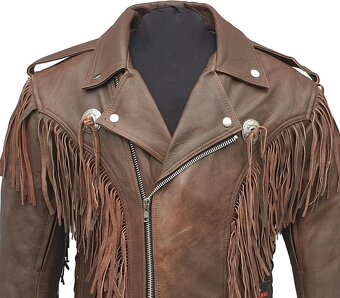 Western Bunda So Strapcami Prava Koža Brown - 2