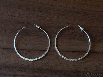 Náušnice stříbrné kruhy - 2