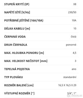 Čerpadlo ponorné MTF WPE020 - 2