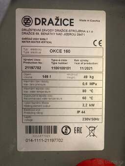 Zánovní bojler Dražice 150l - 2