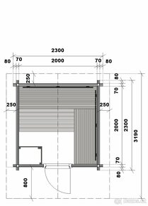 Srubová sauna samostatná se sedlovou střechou - 2
