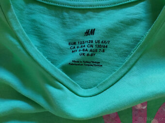 Letní tričko, kopretiny, flitry, H&M, vel. 122/128 - 2