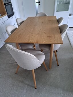 6 židlí + jídelní stůl -nadčasový design, perfektní stav - 2