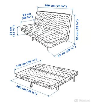 IKEA NYHAMN, pěnová matrace, 2 potahy - 2