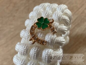 Paracord náramek LUCK (17 cm) white - 2