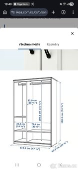 Bílá skříň se zrcadlem IKEA - 2