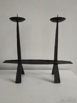 Ručně kovaný dvouramenný svícen - 2