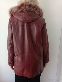 Vínový kožený kabát - 2