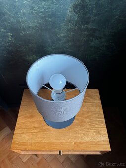Stolní lampa šedá/dřevo - 2