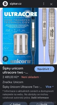 Šipky Unicorn Ultracore Two steel a soft - 2