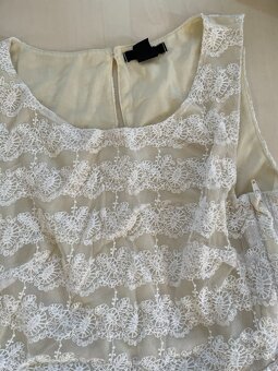 Krémové krajka šaty, vel XXS/XS, HM - 2