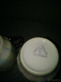 Retro porcelánové hrnky s poklickou značené - 2