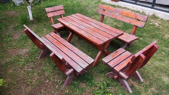 Prodáme set zahradního nábytku stůl, 2 židle, 2 lavice - 2
