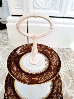 Třípatrový porcelánový talíř MZ Czechoslovakia na dezerty - 2