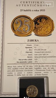 25 haléřů z roku 1933 - 2