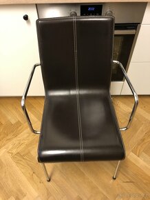 Kožené chromované židle 4 ks - 2
