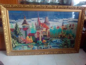 VINTAGE - ZASKLENÝ GOBELÍN - 2