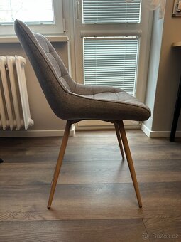 Jídelní židle Jessica (šedá/přírodní) – 6 ks - 2