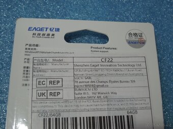 Kovový flash disk EAGET C USB 3.2 vysokorychlostní 2 v 1 64G - 2