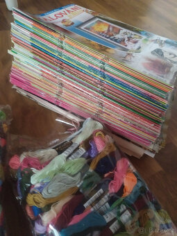 Mulinky na vyšívanie a časopisy - 2