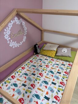 Dětská domečková postel LUCKY se zábranou - 2