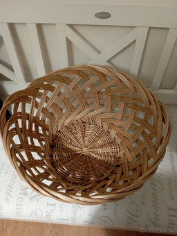 velký kulatý proutěný koš - 2