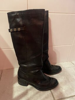 Černé celokožené kozačky A.S.98 - 2