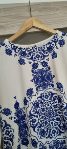 Tunika šaty bílo modrý vzor - 2