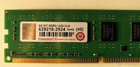 kit Transcend 2x4 GB (8 GB) DDR3 1333 MHz CL9 - 2
