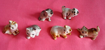 Retro porcelánová zvířátka - kočky, psi, veeverky - 2