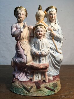 Žacléř Svatá trojice porcelánová soška Marie Ježíš Josef - 2