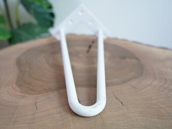 Industrial Hairpin Podnož Noha 2 ramenná Bílá 1ks - 2. jakos - 2