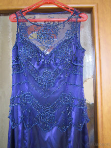 Plesové / svatební fialové šaty s korálky, S/36 - 2