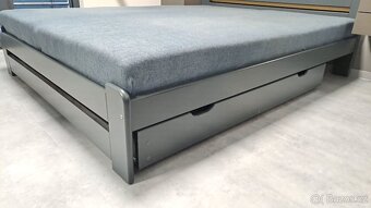 Postel 160x200 v odstínu antracit s úložnými prostory - 2