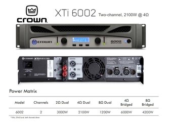 Prodám CROWN XTi 6002, zesilovač, koncák - 2