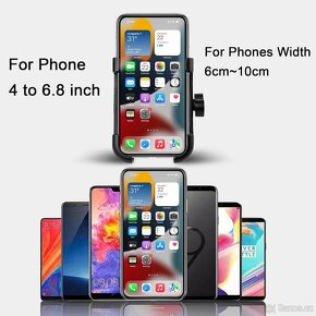Kovový držák na mobil iPhone 6cm až 10cm na kolo - 2