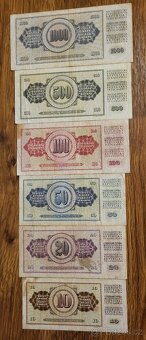 Konvolut bankovek - 10,20,50,100,500,1000 dinar - 2
