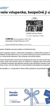 Bruce Springsteen VSTUPENKY 15.6. 18:45 PRAHA - 2
