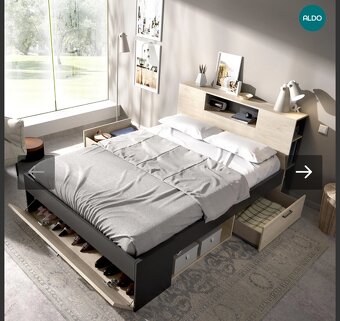Manželská postel 200x160 s úložným prostorem - 2