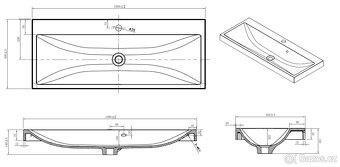 Umyvadlo Naturel Cube Way 100x40 cm na skříňku - 2