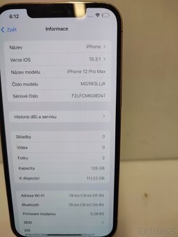 Prodám Apple iPhone 12Pro Max,Gold,128GB - 2
