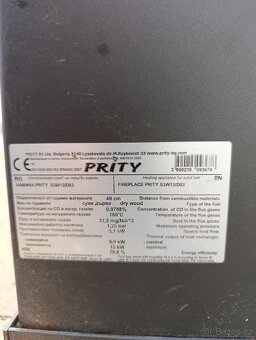 Kamna s teplovodním vyměníkem Prity S3W - 2