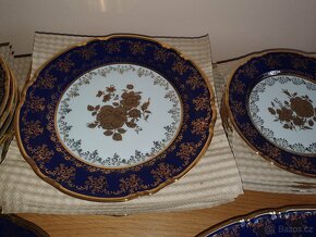 Jídelní servis kobalt kosatec a zlatý růže - 2