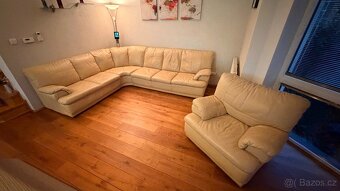 Kožená rohová sedací souprava - 2